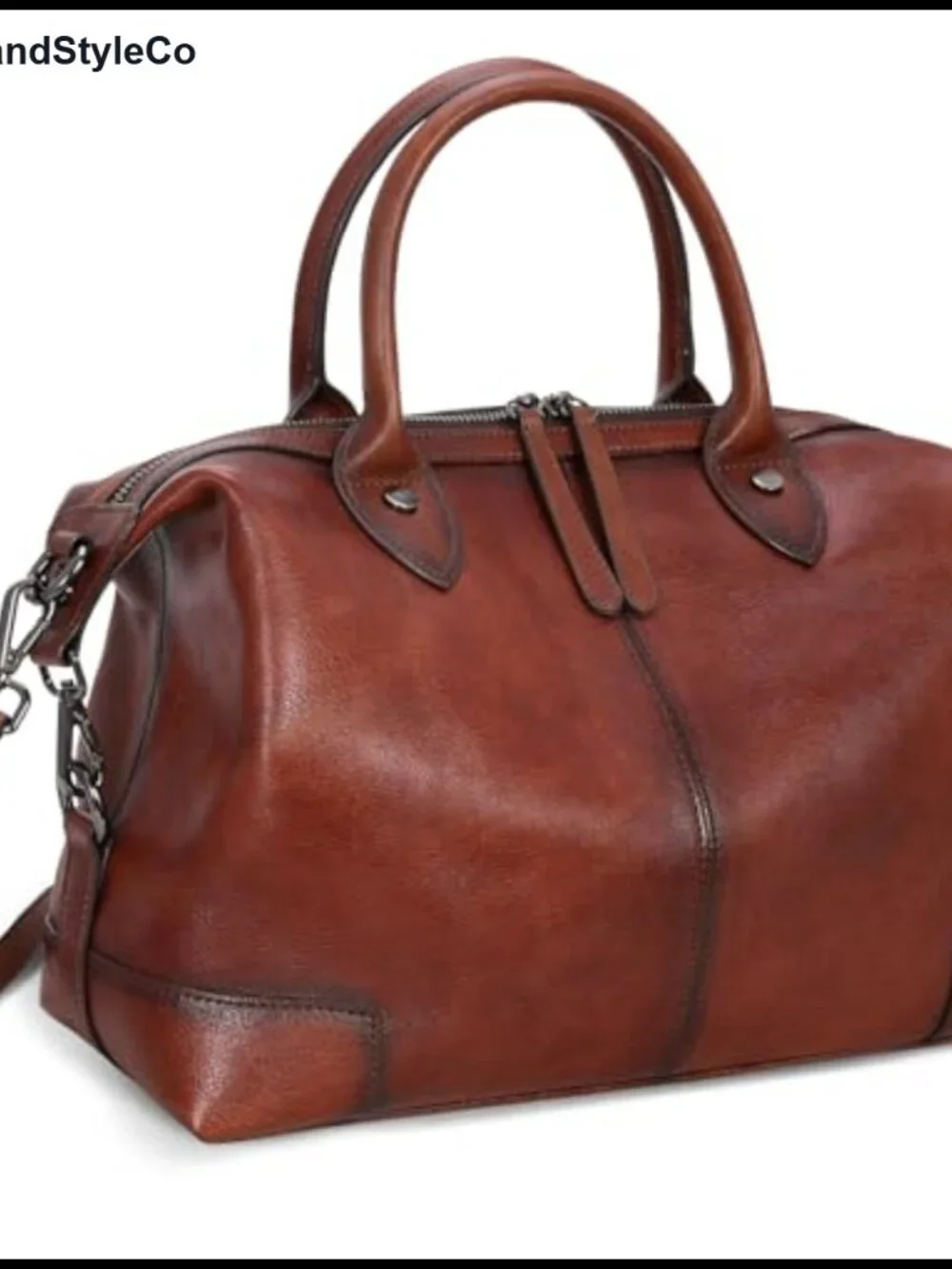 Genuine Leather Satchel Tote Bag Large Capacity Top Handle Handbag